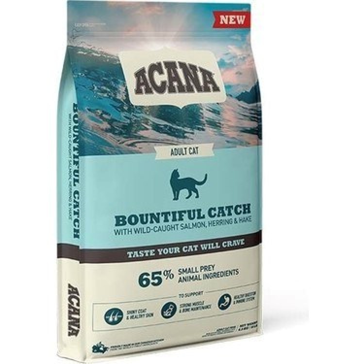 Acana Bountiful Catch Güçlü ve Sağlıklı Kemikler için Balıklı Tahılsız Yetişkin Kedi Maması 1.8 Kg