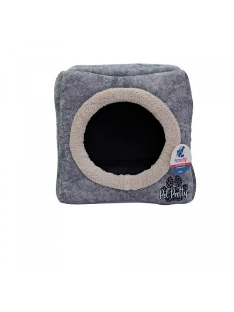 COMFORT ÜÇ FONKSİYONLU GRİ KEDİ KÖPEK YATAĞI 42x42x23cm