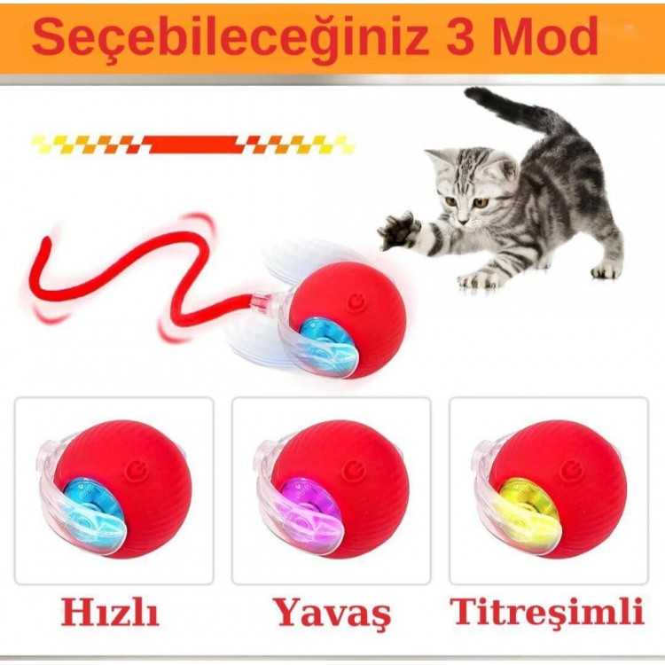 HAREKETLİ HALATLI KEDİ TOPU
