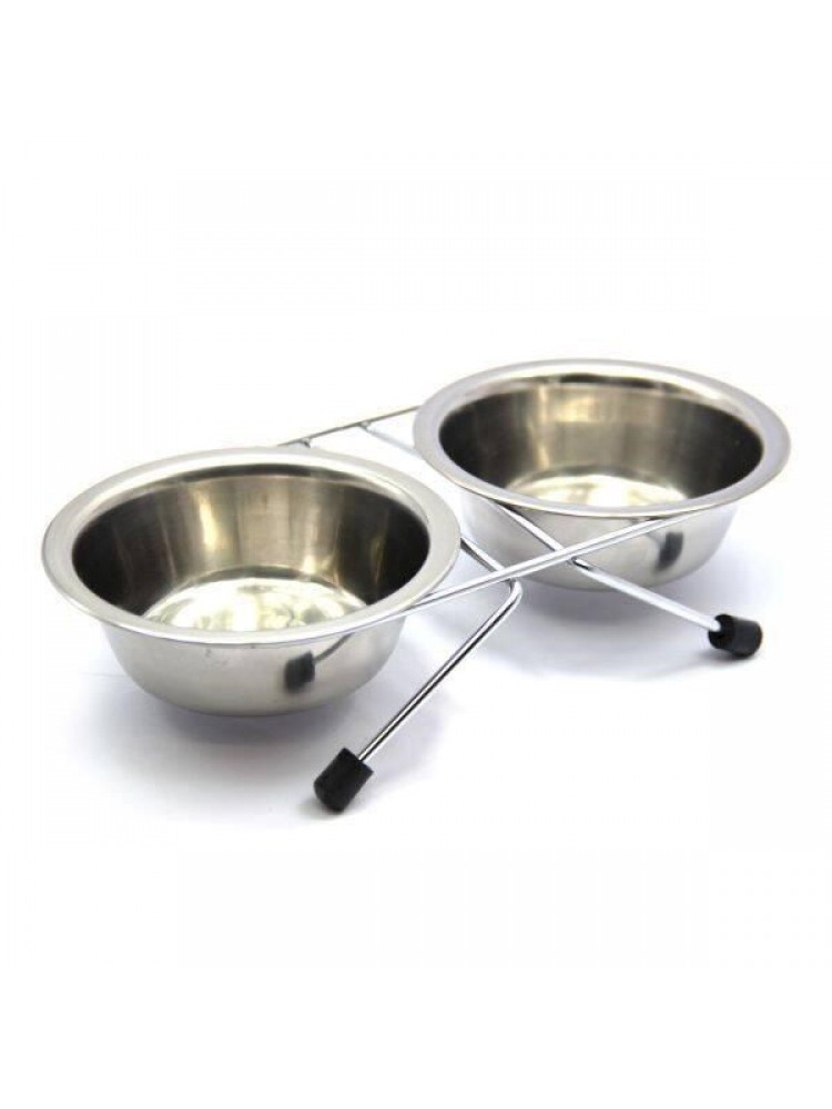 NUNBELL ÇELİK MAMA KABI İKİLİ TEL AYAKLI 17cm