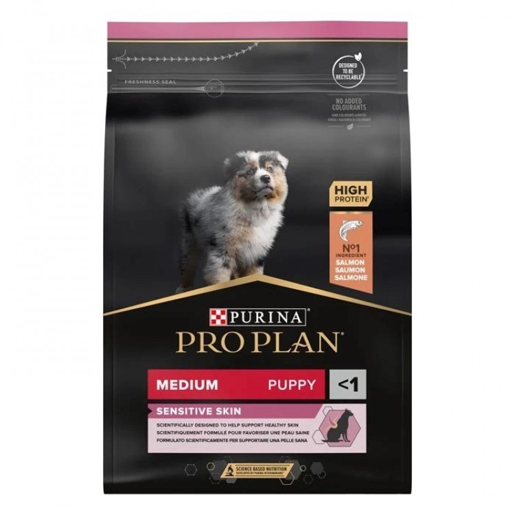 Pro Plan Puppy Medium Sensitive Skin Somonlu Orta Irk Yavru Köpek Maması 3kg