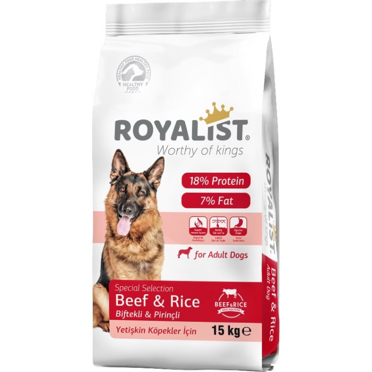 Royalist Biftekli & Pirinçli Yetişkin Köpek Maması 15 KG
