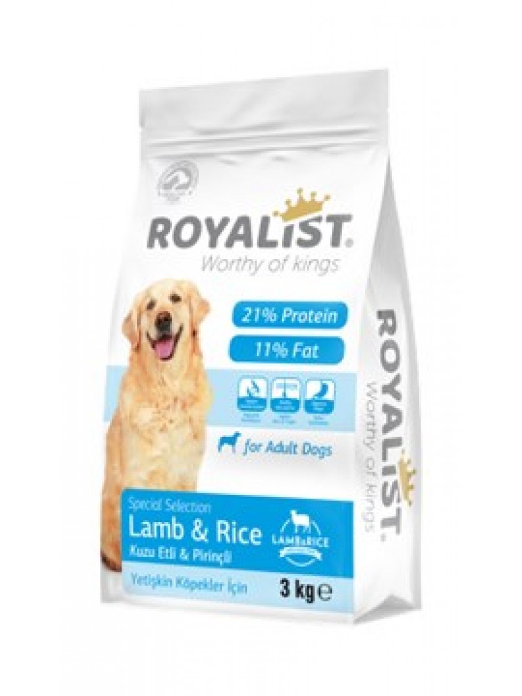 Royalist Kuzu etli & Pirinçli Yetişkin Köpek Maması 3 KG