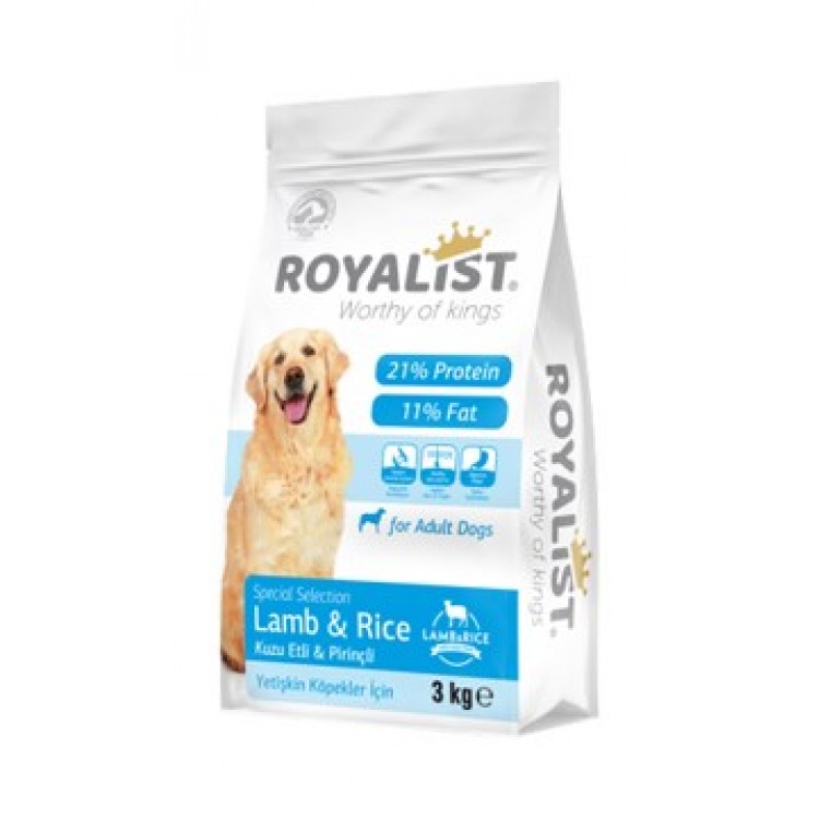 Royalist Kuzu etli & Pirinçli Yetişkin Köpek Maması 3 KG