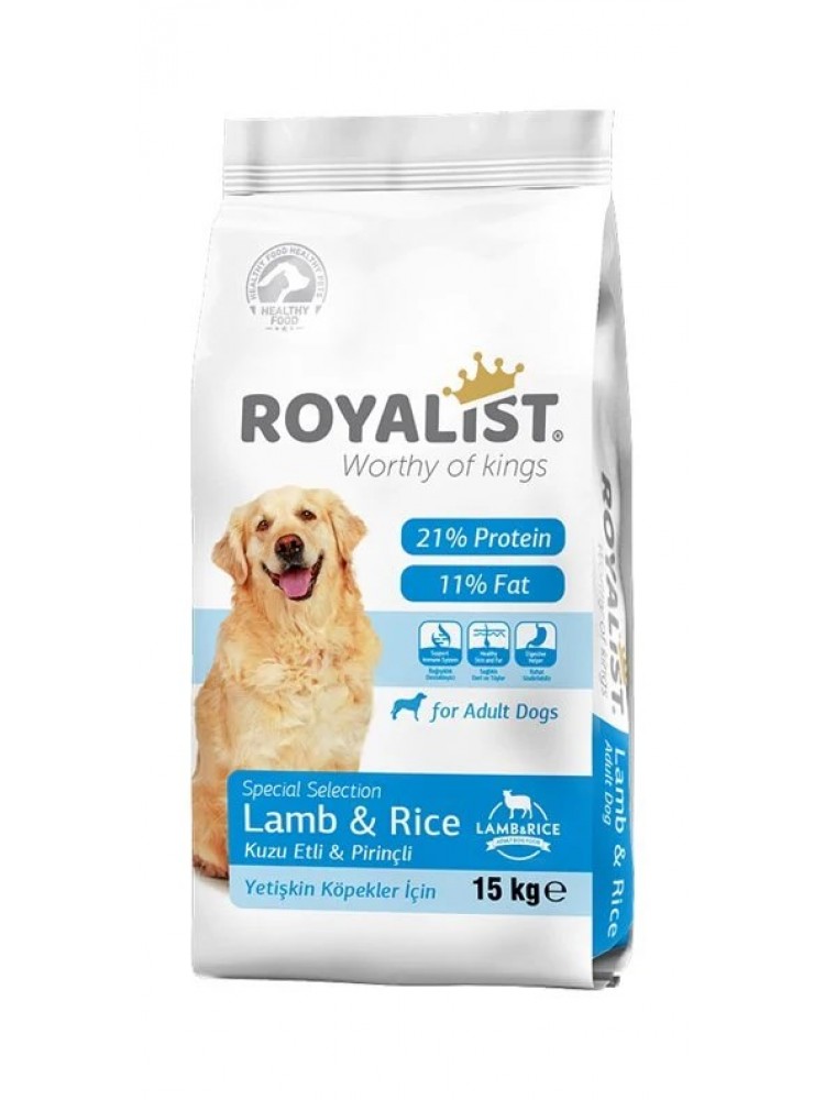 Royalist Premium Kuzu Etli & Pirinçli Yetişkin Köpek Maması 15 KG