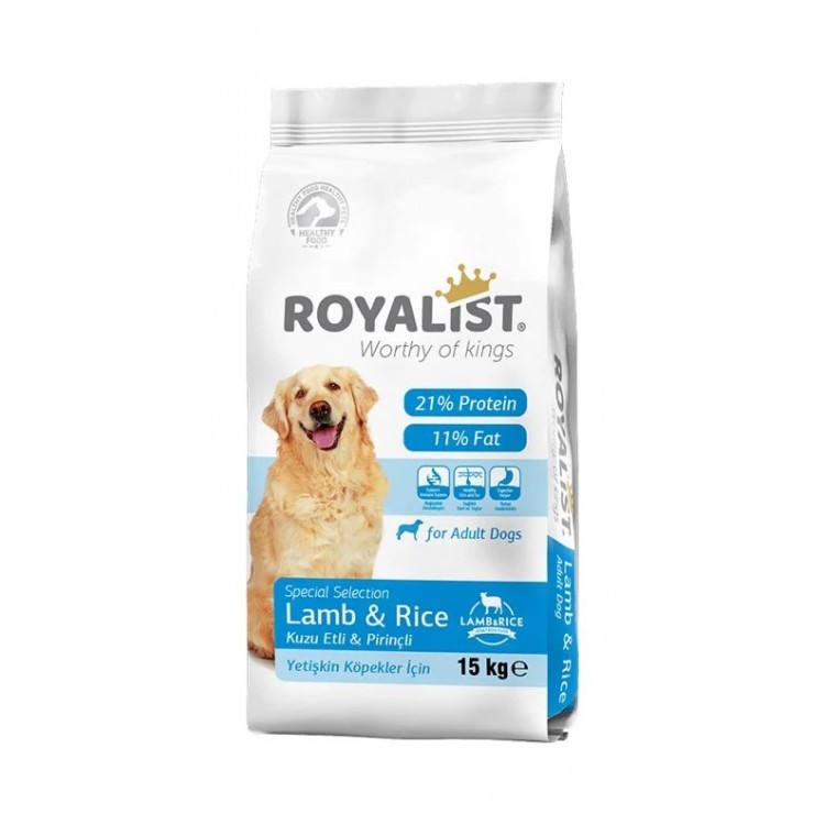 Royalist Premium Kuzu Etli & Pirinçli Yetişkin Köpek Maması 15 KG