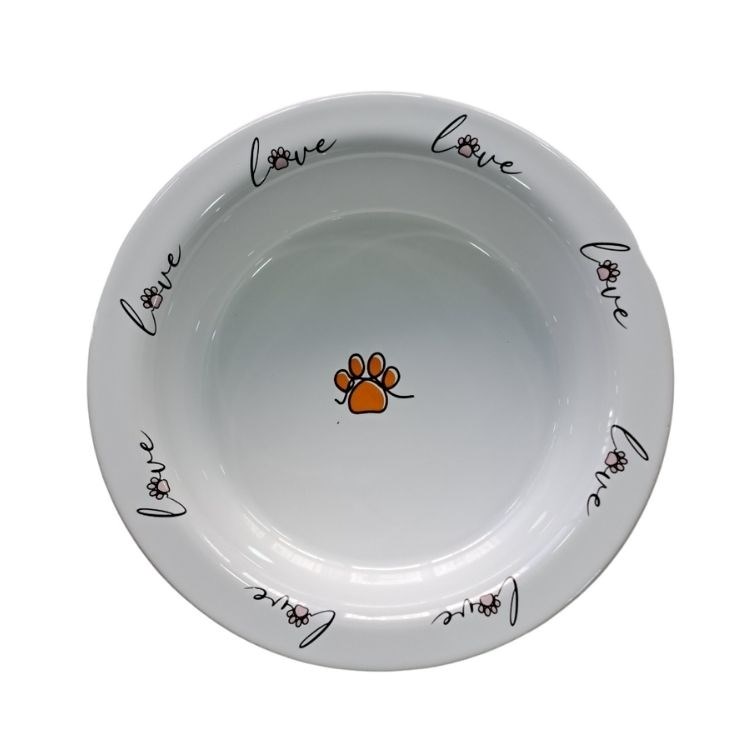 SERAMİK MAMA KABI KEDİ DERİN BEYAZ 520ML