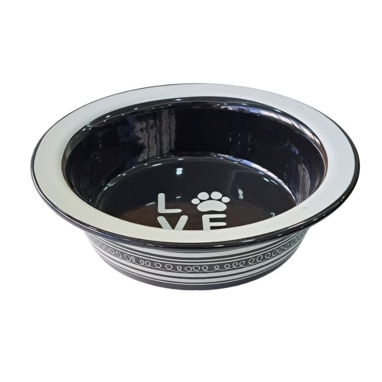 SERAMİK MAMA KABI KEDİ DERİN SİYAH 520ML