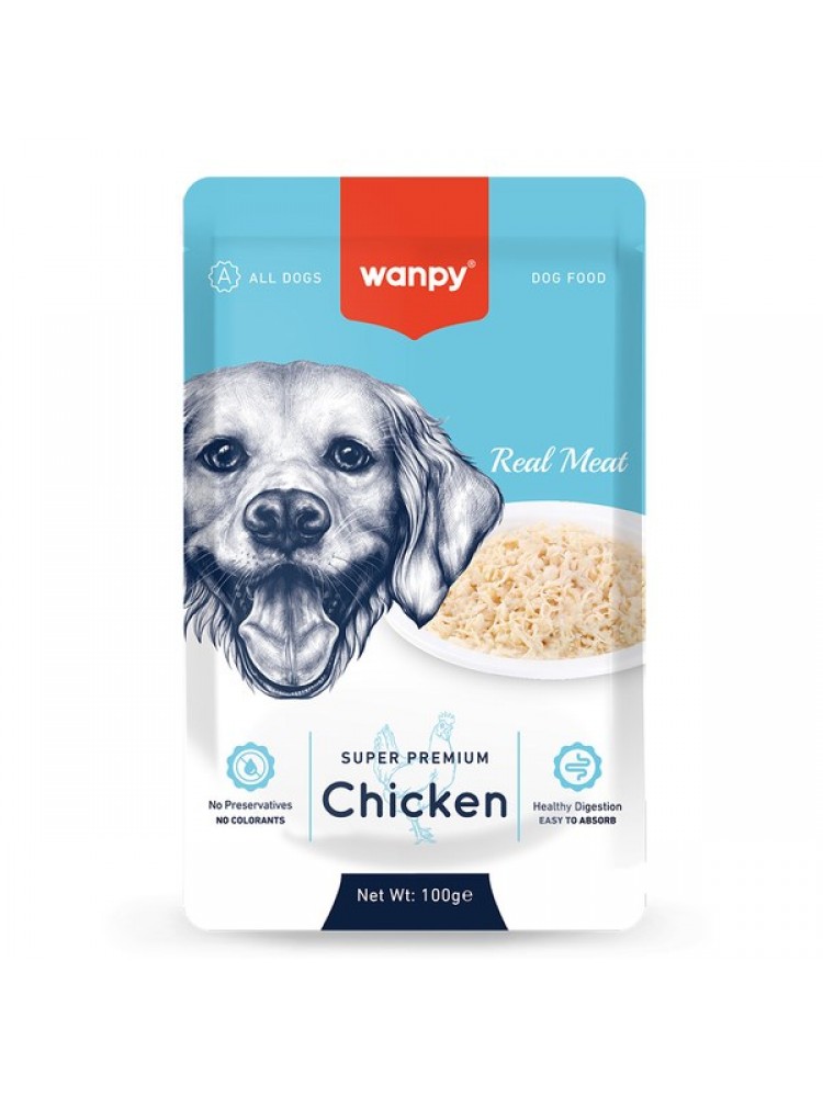 Wanpy 100g Pouch Tavuklu Yaş Köpek Maması 12 Adet
