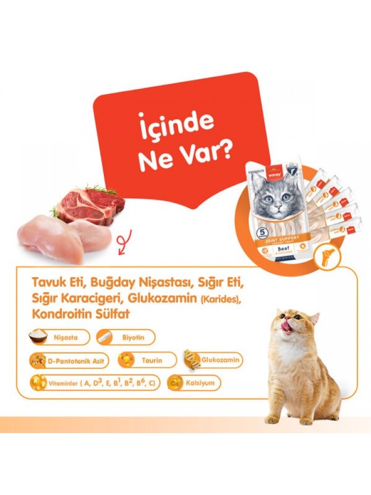 Wanpy Bone Support Sığır Eti & Tavuk 12'li-F.Krema Ödül 5x14gr