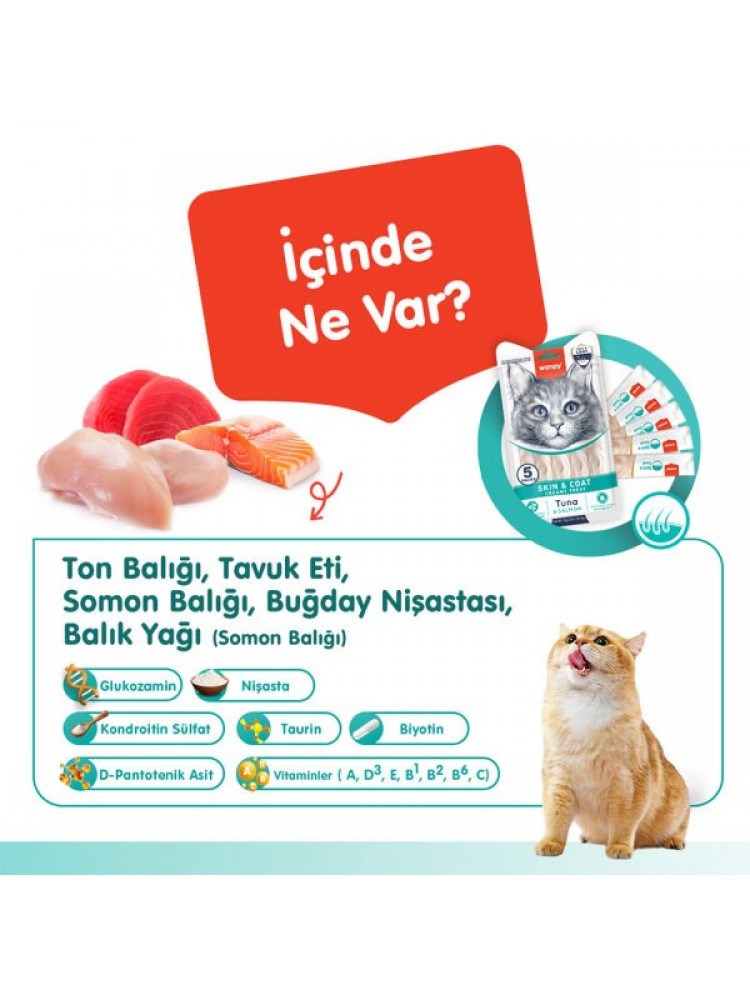 Wanpy Skin & Coat Ton Balığı & Somon 12'li-F.Krema Ödül 5x14gr