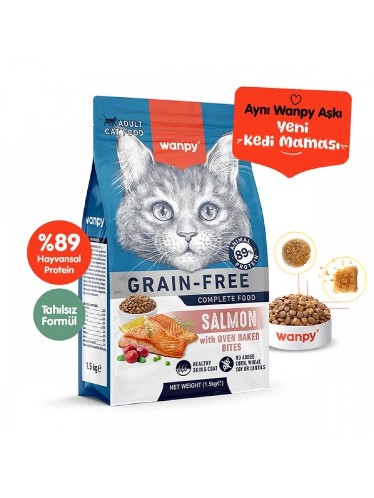 Wanpy Tahılsız Somonlu Yetişkin Kedi Maması 1,5 kg