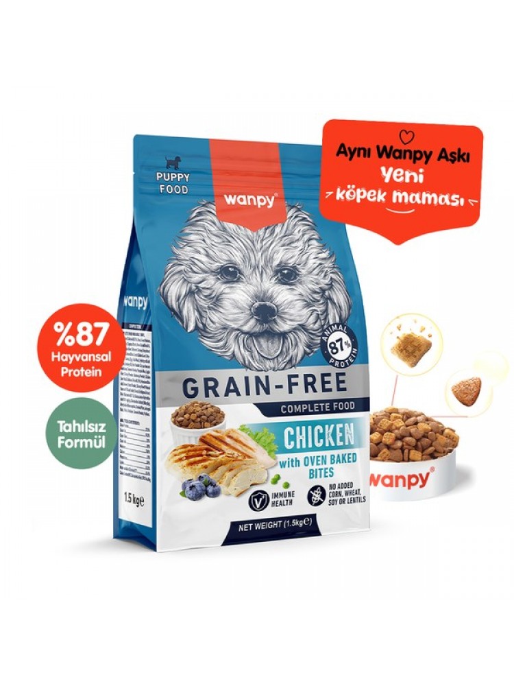 Wanpy Tahılsız Tavuklu Yavru Köpek Maması 1,5 kg