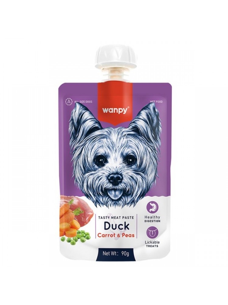 Wanpy Taze Ördekli & Havuçlu 10'lu Köpek Et Ezmesi 90 gr