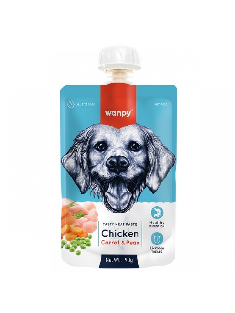Wanpy Taze Tavuklu&Havuçlu 10'lu Köpek Et Ezmesi 90 gr
