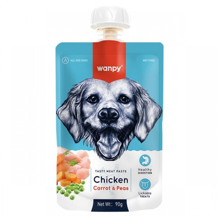Wanpy Taze Tavuklu&Havuçlu 10'lu Köpek Et Ezmesi 90 gr