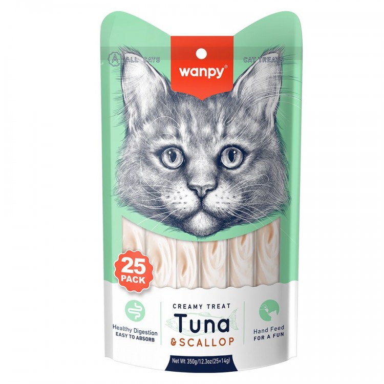 Wanpy Ton & Deniz Taraklı 25*14 gr Krema Kedi Ödülü RAC-051