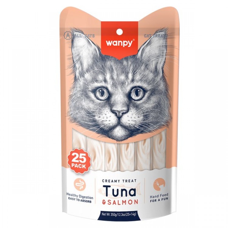 Wanpy Ton & Somon 25*14 gr Krema Kedi Ödülü RAC-052