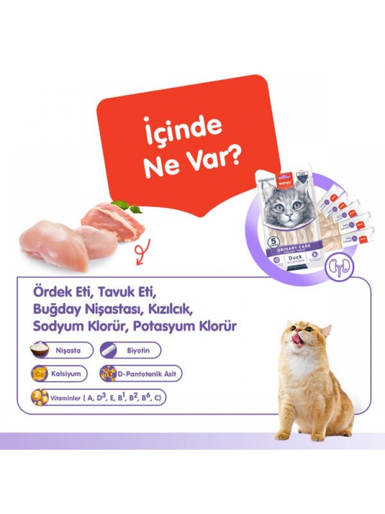 Wanpy Urinary Care Ördek & Tavuk 12'li-F.Krema Ödül 5x14gr