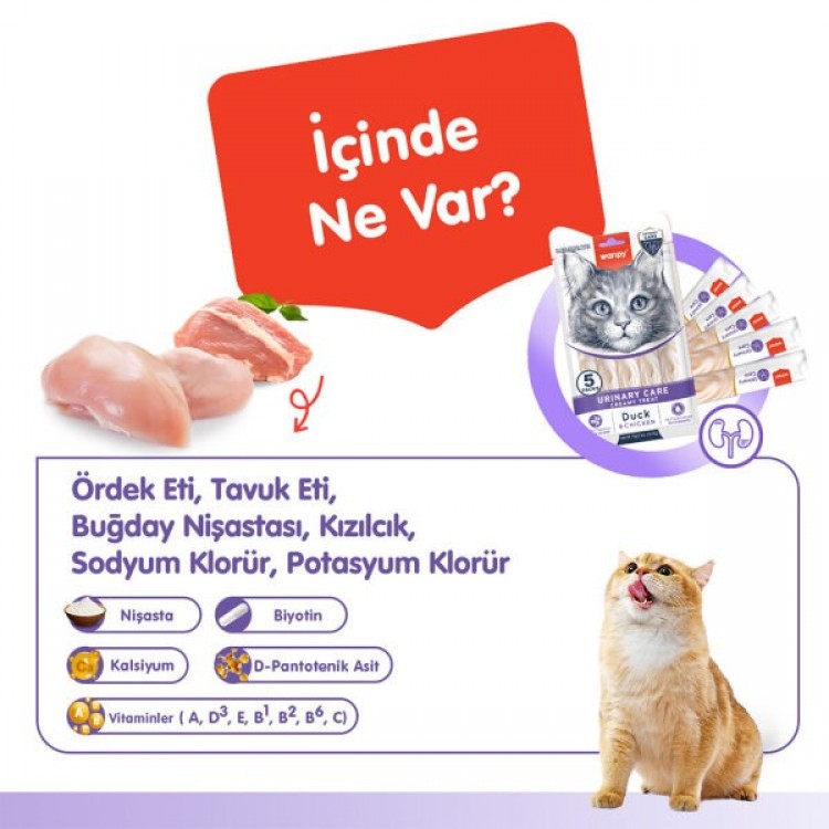 Wanpy Urinary Care Ördek & Tavuk 12'li-F.Krema Ödül 5x14gr