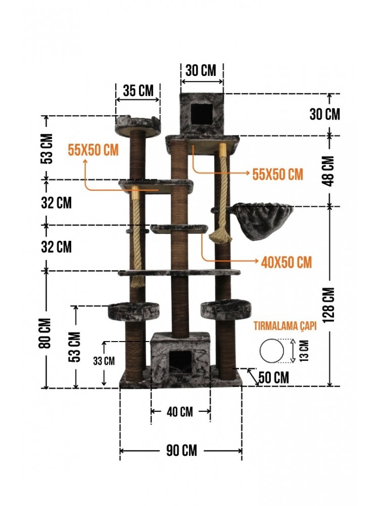 Los Angeles Tırmalamalı Kedi Evi